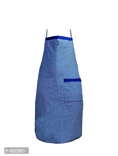 KANUSHI Industries? Apron Kitchen Waterproof with Side Pocket(Blue)(APRON-1-PC-BLUE-SCHOL-SID)
