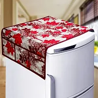 KANUSHI Industries? Fridge Covers/Refrigerator Cover + 1 Pc Microwave/Oven Cover for Top (Color- Maroon)(Copy-FRI+Micro-Maroon-SHUB)-thumb1