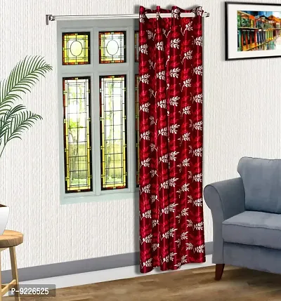 KANUSHI Industries? 1 Pieces Washable Polyster Eyelet Window Curtain Set (Curtain Maroon Small LEV 1PC)-thumb0