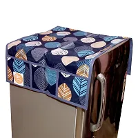 KANUSHI Industries? Washable Cotton Rose Design 1 Pc Lpg Gas Cylinder Cover+1Pc Fridge Cover/Refrigerator Cover+1 Pc Handle (CYL+FRI+1-Handle-Blue-Long-LEVS)-thumb1