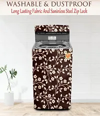 KANUSHI Industries? Washable  Dustproof Brown Raj Design Top Load Fully Automatic Washing Machine Cover (Brown) (Suitable for 6 Kg, 6.5 kg, 7 kg, 7.5 kg)(WASMAC-BROWN-RAJ-FULLY-01)-thumb1