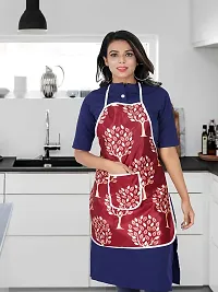 KANUSHI Industries? 1Pc Fridge Cover/Refrigerator top Cover for Top with 6 Utility Pockets+1 pc Apron (FRI+Apron-Maroon-Tree)-thumb2