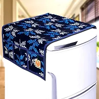 KANUSHI Industries? Washable Cotton 1 Piece Lpg Gas Cylinder Cover+1 Pc Fridge Covers/Refrigerator Cover +1 Pc Microwave Cover+2 Pc Handle Cover (CYL+FRI+Micro+2-Handle-Blue-Small-LEVS)-thumb1