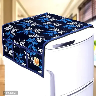 KANUSHI Industries? Washable Cotton 1 Piece Lpg Gas Cylinder Cover+1 Pc Fridge Covers/Refrigerator Cover +1 Pc Microwave Cover+2 Pc Handle Cover (CYL+FRI+Micro+2-Handle-Blue-Small-LEVS)-thumb2