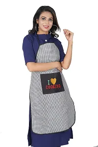 KANUSHI Industries? Apron for Kitchen Waterproof with Front Pocket(Black)(APRON-1 PC-SCL-BLACK-CHK-COOK)-thumb3