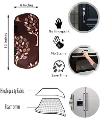 KANUSHI Industries? Washable Cotton Rose Design 1 Pc Lpg Gas Cylinder Cover+1Pc Fridge Cover/Refrigerator Cover+1 Pc Handle (CYL+FRI+1-Handle-Brown-Tree)-thumb3