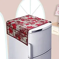 KANUSHI Industries? 1 Pc Fridge Cover for Top with 6 Utility Pockets + 3 Fridge Mats (FRI-MAROON-SHUB-01-M-23)-thumb1