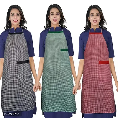 KANUSHI Industries? Apron for Kitchen Waterproof with Side Pocket - 3 Pcs Combo