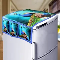 KANUSHI Industries? PVC Fridge Mats Set Of 6 / Refrigerator Mats+1 Pc Fridge cover/Refrigerator cover+1 Fridge/Refrigerator handle cover (FRI-PEOCOCK-BLUE+1-HDL-BLUE-BOX+M-1-06)-thumb1