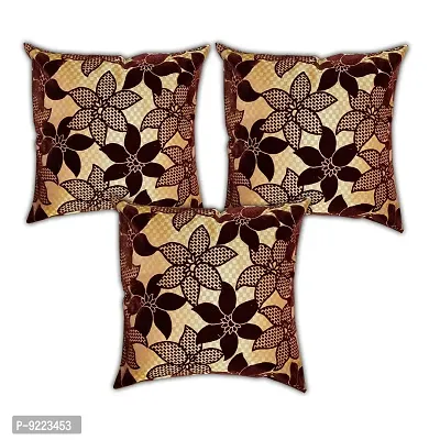 KANUSHI Industries Decorative Reversible Cotton Cushion Covers (Brown, 16x16 Inches) CC-O-3PC Set of- 3-thumb2