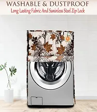 KANUSHI Industries? Washable  Dustproof Floral Design Front Load Automatic Washing Machine Cover (Brown) (Suitable for 6 Kg, 6.5 kg, 7 kg, 7.5 kg)(WASMAC-BROWN-SHUB-FRONT-01)-thumb1