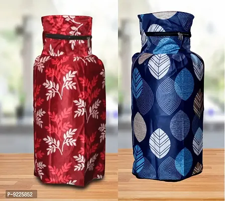 KANUSHI Industries Designer LPG and CYL Gas Cylinder Cotton Cover (Maroon-Small-LEVS, Blue-Long-LEVS)- Set of 2Pc