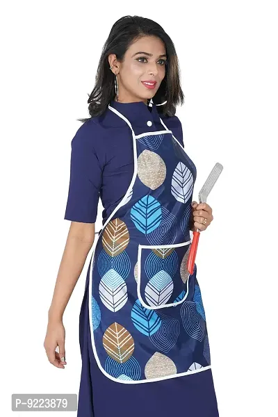 KANUSHI Industries? Apron for Kitchen Waterproof with Front Pocket(Blue)(APRON-1-PC-BLUE-LONG-LEVS)-thumb4