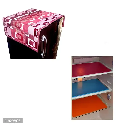 Kanushi Industries 1 Fridge Cover for Top with Pockets/Refrigerator Covers + Fridge Mats Set of 3 / Refrigerator Mats Set