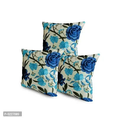 KANUSHI Industries? Decorative Cushion Covers Set of- 3 (16x16 Inches)(CC-BLUE-ROSE-3PC)-thumb5