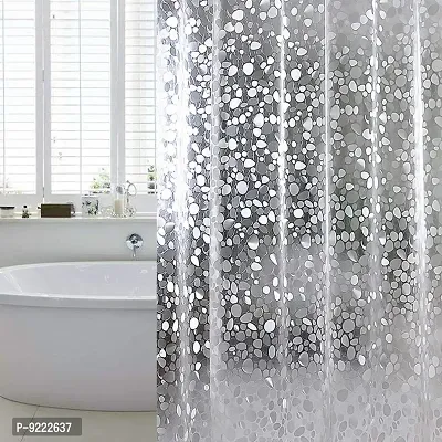 KANUSHI? Pack of 1 Waterproof Transparent in 3D Coin Design Curtain, Shower Curtain (Size-48x 108 Inches Thickness- 0.15 mm)