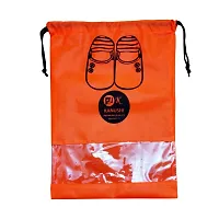 KANUSHI Industries? Transparent Shoe Pouch/Cover/Bag/Organizer, Set of 12 (Orange Color)(SC-WD-ORG-12PC)-thumb2