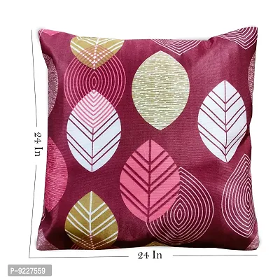 KANUSHI Industries? Reversible Decorative Cushion Covers Set of- 1 (24 X24 Inches)(CC-MAROON-LONG-LEVS-1PC-24X24)-thumb3