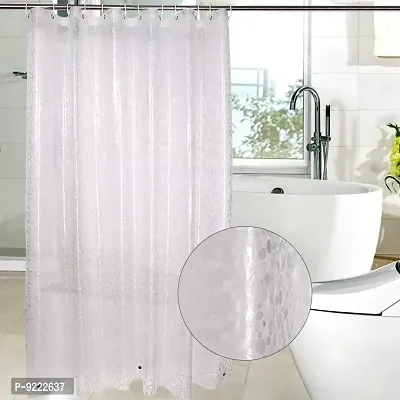 KANUSHI? Pack of 1 Waterproof Transparent in 3D Coin Design Curtain, Shower Curtain (Size-48x 108 Inches Thickness- 0.15 mm)-thumb2