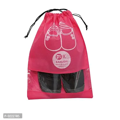 KANUSHI Industries? Shoe Pouch/Cover/Bag/Organiser Set of 12 Pink Color-thumb3