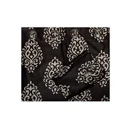 KANUSHI Industries? 2 Pieces Washable Polyster Eyelet Window Curtain Set (Curtain Brown Floral)-thumb2