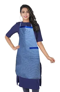 KANUSHI Industries? Apron Kitchen Waterproof with Side Pocket(Blue)(APRON-1-PC-BLUE-SCHOL-SID)-thumb2