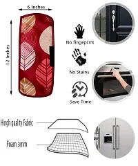 KANUSHI Industries? Washable Cotton Rose Design 1 Pc Lpg Gas Cylinder Cover+1Pc Fridge Cover/Refrigerator Cover+1 Pc Handle (CYL+FRI+1-Handle-Maroon-Long-LEVS)-thumb3