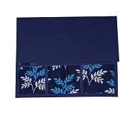 KANUSHI Industries? Fridge Covers/Refrigerator Cover (Color- Blue)(VAR-FRI-SMALL-LEAVES-BLUE-01) (FRI-SMALL-LEAVES-BLUE-01)-thumb3