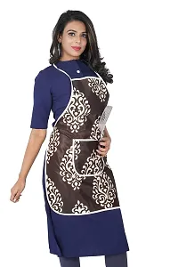 KANUSHI Industries? 1Pc Fridge Cover/Refrigerator top Cover for Top with 6 Utility Pockets+1 pc Apron (FRI+Apron-Brown-Floral)-thumb3