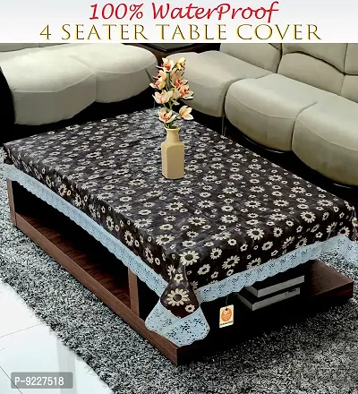 KANUSHI Industries? 100% Waterpoof  Dustproof Plastic Center Table Cover for 4 Seater(40*60-inch)(T-COVER-NW-NEW-14)-thumb2