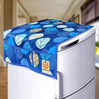 KANUSHI Industries? 1Pc Fridge Cover for Top with 6 Utility Pockets + 2 Handles Covers + 4 Fridge Mats (VAR-FRI-Blue-Long-Leave+2-Handle+M-2-04)-thumb1