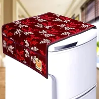 KANUSHI Industries? Fridge Covers/Refrigerator Cover+ 1 Pc Handle Cover (Color- Maroon)(FRI-Maroon-Small-LEVS+1-Handle)-thumb1