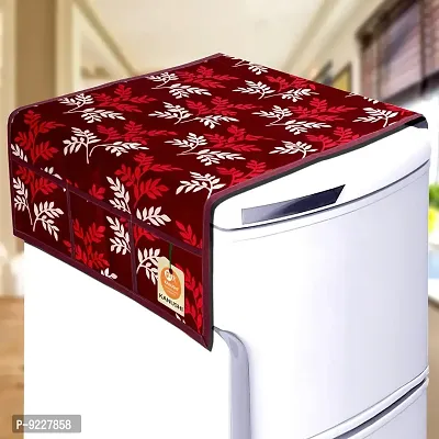 KANUSHI Industries? Fridge Covers/Refrigerator Cover+ 1 Pc Handle Cover (Color- Maroon)(FRI-Maroon-Small-LEVS+1-Handle)-thumb2