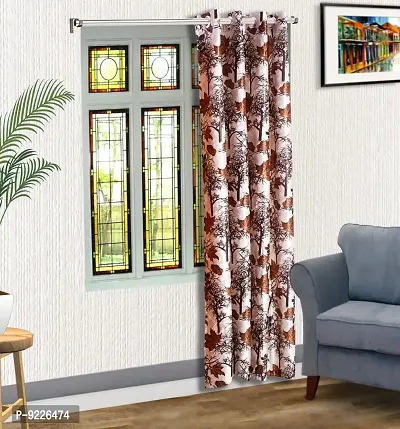 KANUSHI Industries? 1 Pieces Washable Polyster Eyelet Window Curtain Set (CUR-BROWN-SHUB-1PC)