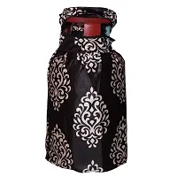 KANUSHI Industries? Cotton Leaves Design1 Piece Lpg Gas Cylinder Cover (VAR1-CYLN-FLORAL- BROWN-01)-thumb2