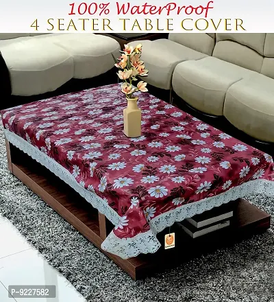 KANUSHI Industries? 100% Waterpoof  Dustproof Plastic Center Table Cover for 4 Seater(40*60-inch)(T-COVER-NW-NEW-13)-thumb2