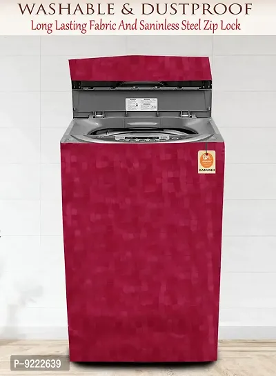 KANUSHI Industries? Waterproof  Dustproof Small Box Design Top Load Fully Automatic Washing Machine Cover (Maroon) (Suitable for 6 Kg, 6.5 kg, 7 kg, 7.5 kg)(WASMAC-MAROON-PL-FULLY-01)-thumb2