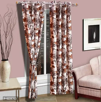 KANUSHI Industries? 2 Pieces Washable Polyster Eyelet Window Curtain Set (Curtain Brown SHUB 2PC)