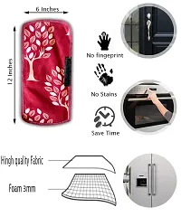 KANUSHI Industries? 1Pc Fridge Cover for Top with 6 Utility Pockets + 1 Handles Covers + 3 Fridge Mats (VAR-FRI-MAROON-TREE-COMBO-M-23)-thumb4