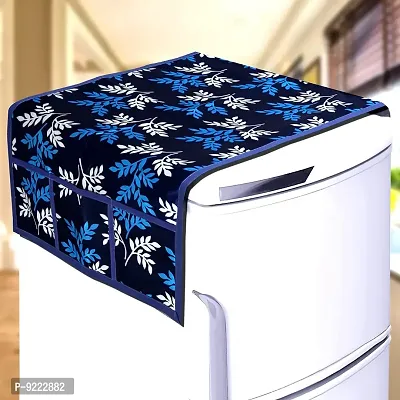 KANUSHI Industries? Fridge Top Covers/Refrigerator Cover+ 1 Pc Handle Cover (Color- Blue)(FRI-Blue-Small-LEVS+1-Handle)-thumb2