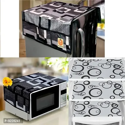 KANUSHI Industries? 1 Pc Microwave/Oven Top Cover + 1 Pc Fridge/Refrigerator Top Cover + 3 Fridge Mate (Micro+FRI-Black-Box+M-15)