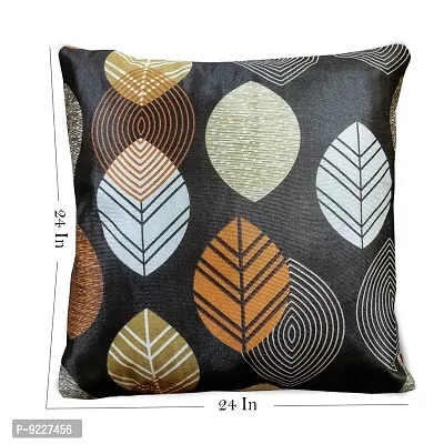 KANUSHI Industries? Reversible Decorative Cushion Covers Set of- 2 (24 X24 Inches)(CC-BROWN-LONG-LEVS-2PC-24X24)-thumb3