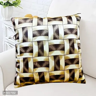 KANUSHI Industries? Reversible Decorative Cushion Covers Set of- 1 (24 X24 Inches)(CC-BROWN-GOLDEN-LINE-1PC-24X24)-thumb2