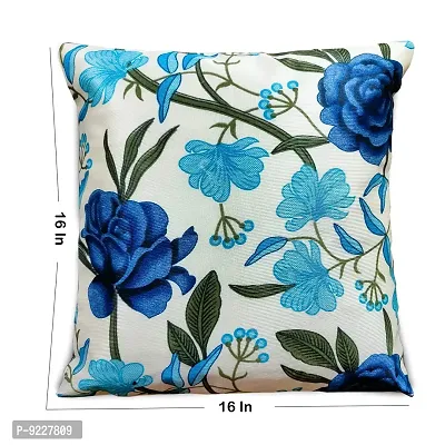 KANUSHI Industries? Decorative Cushion Covers Set of- 3 (16x16 Inches)(CC-BLUE-ROSE-3PC)-thumb4