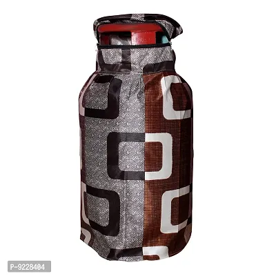 KANUSHI Industries? Washable Cotton 1 Piece Lpg Gas Cylinder Cover+1 Pc Fridge Covers/Refrigerator Cover +1 Pc Microwave Cover+2 Pc Handle Cover (CYL+FRI+Micro+2-Handle-Brown-Box)-thumb4