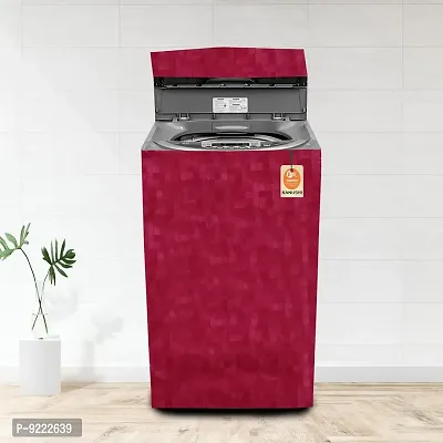 KANUSHI Industries? Waterproof  Dustproof Small Box Design Top Load Fully Automatic Washing Machine Cover (Maroon) (Suitable for 6 Kg, 6.5 kg, 7 kg, 7.5 kg)(WASMAC-MAROON-PL-FULLY-01)-thumb0