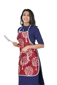 KANUSHI Industries? 1Pc Fridge Cover/Refrigerator top Cover for Top with 6 Utility Pockets+1 pc Apron (FRI+Apron-Maroon-Tree)-thumb3