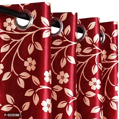 KANUSHI Industries? 1 Pieces Washable Polyster Eyelet Window Curtain Set (Curtain Maroon Raj 1PC)-thumb2