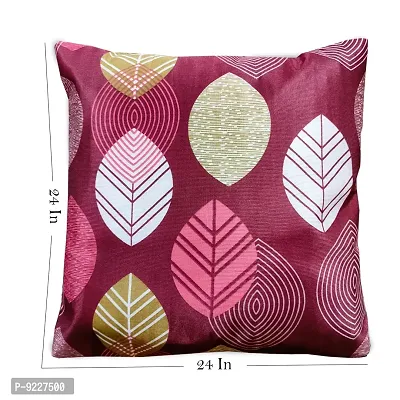 KANUSHI Industries? Reversible Decorative Cushion Covers Set of- 2 (24 X24 Inches)(CC-MAROON-LONG-LEVS-2PC-24X24)-thumb3