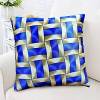 KANUSHI Industries? Reversible Decorative Cushion Covers Set of- 1 (24 X24 Inches)(CC-BLUE-GOLDEN-LINE-1PC-24X24)-thumb1